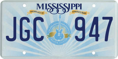 MS license plate JGC947