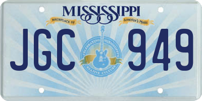 MS license plate JGC949