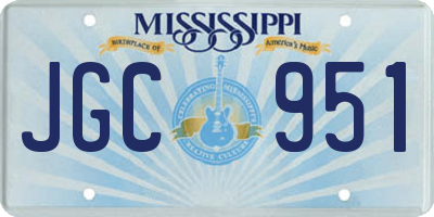 MS license plate JGC951