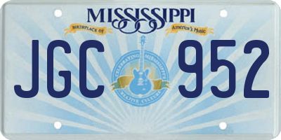 MS license plate JGC952