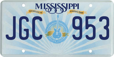 MS license plate JGC953