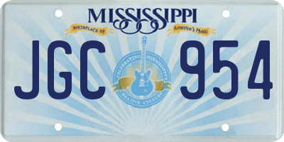 MS license plate JGC954