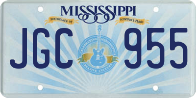 MS license plate JGC955