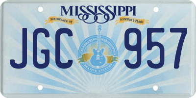 MS license plate JGC957