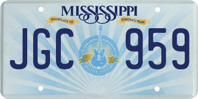 MS license plate JGC959