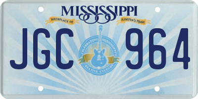 MS license plate JGC964