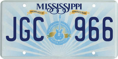 MS license plate JGC966