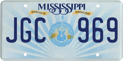 MS license plate JGC969
