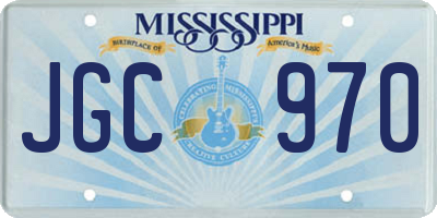 MS license plate JGC970