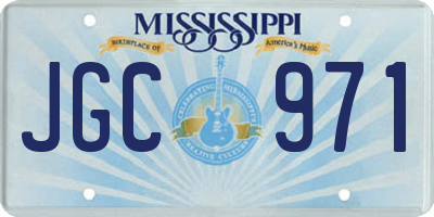 MS license plate JGC971