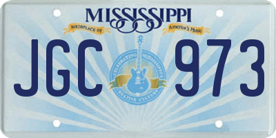 MS license plate JGC973