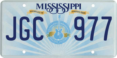 MS license plate JGC977