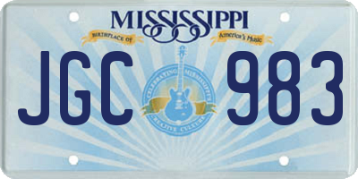 MS license plate JGC983