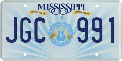MS license plate JGC991