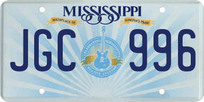 MS license plate JGC996