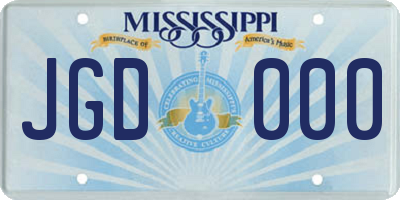 MS license plate JGD000