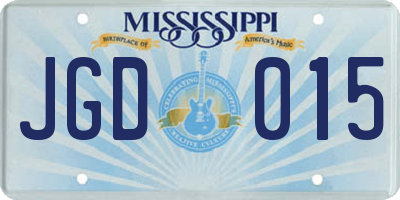 MS license plate JGD015