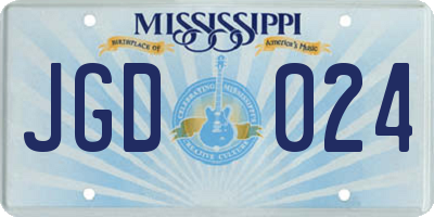 MS license plate JGD024
