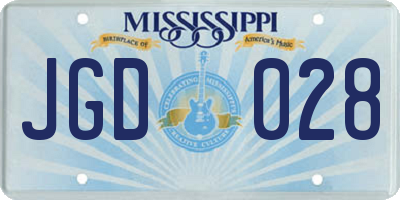 MS license plate JGD028