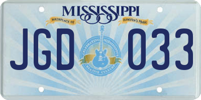 MS license plate JGD033