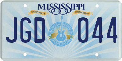 MS license plate JGD044