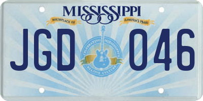 MS license plate JGD046