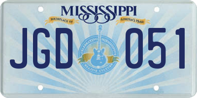 MS license plate JGD051