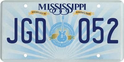 MS license plate JGD052