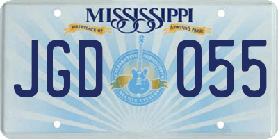 MS license plate JGD055
