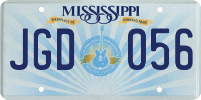 MS license plate JGD056