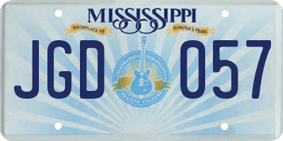 MS license plate JGD057