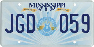 MS license plate JGD059