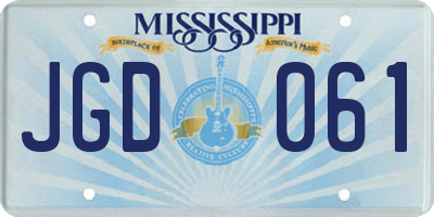 MS license plate JGD061