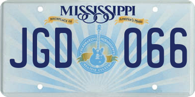 MS license plate JGD066