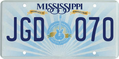 MS license plate JGD070