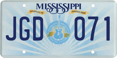 MS license plate JGD071