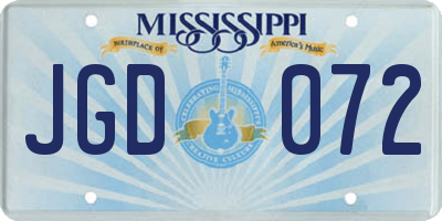 MS license plate JGD072