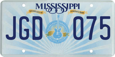 MS license plate JGD075