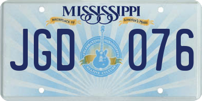 MS license plate JGD076