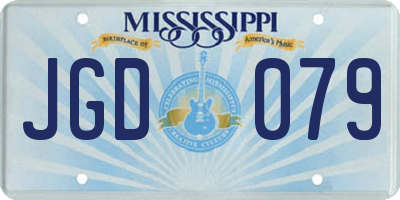 MS license plate JGD079