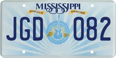 MS license plate JGD082