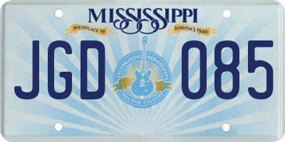 MS license plate JGD085