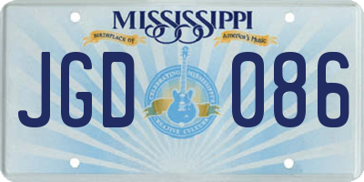 MS license plate JGD086