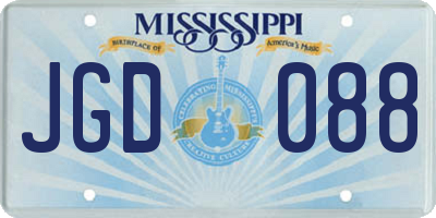 MS license plate JGD088