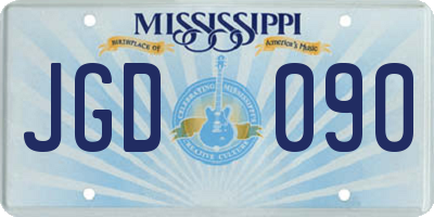 MS license plate JGD090
