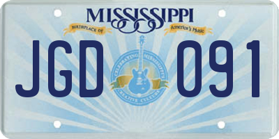 MS license plate JGD091