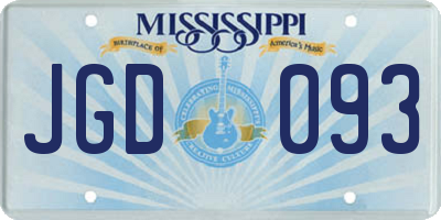 MS license plate JGD093
