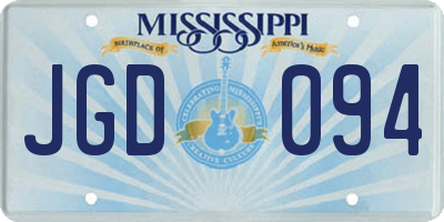 MS license plate JGD094