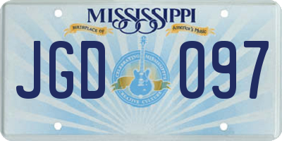 MS license plate JGD097