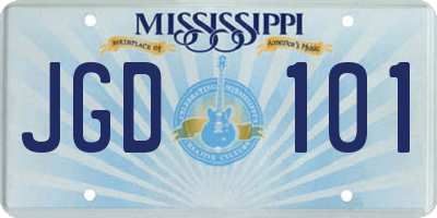 MS license plate JGD101